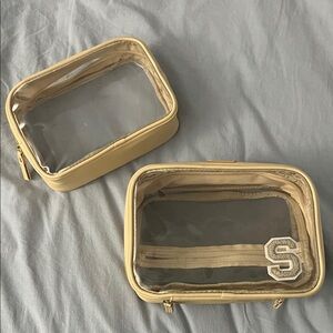 Clear Travel Toiletry Pouch Set - “S” personalization